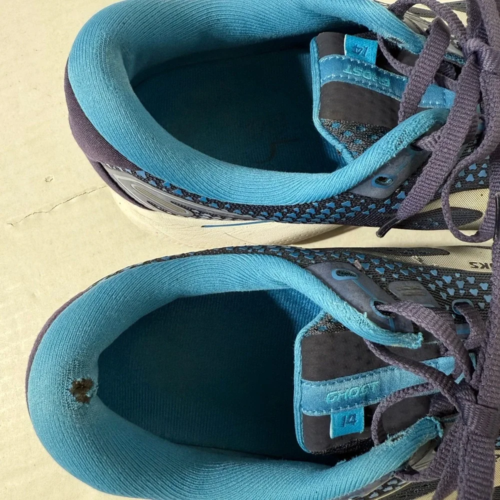 Brooks Ghost 14 Shoes Mens Size 12D Blue Running Cushion Neutral Sneakers - Picture 8 of 13